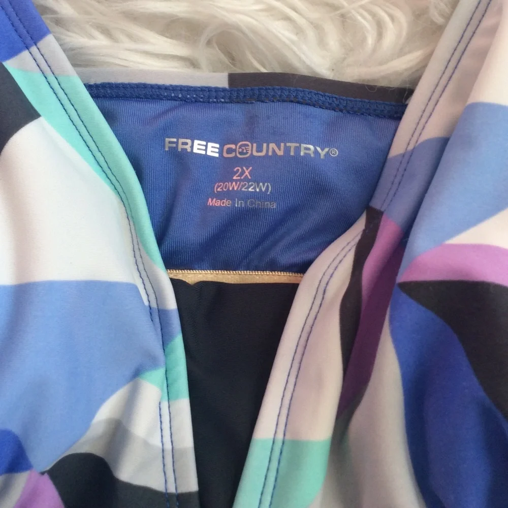 NWOT Free Country Colorblock Flyaway Tankini